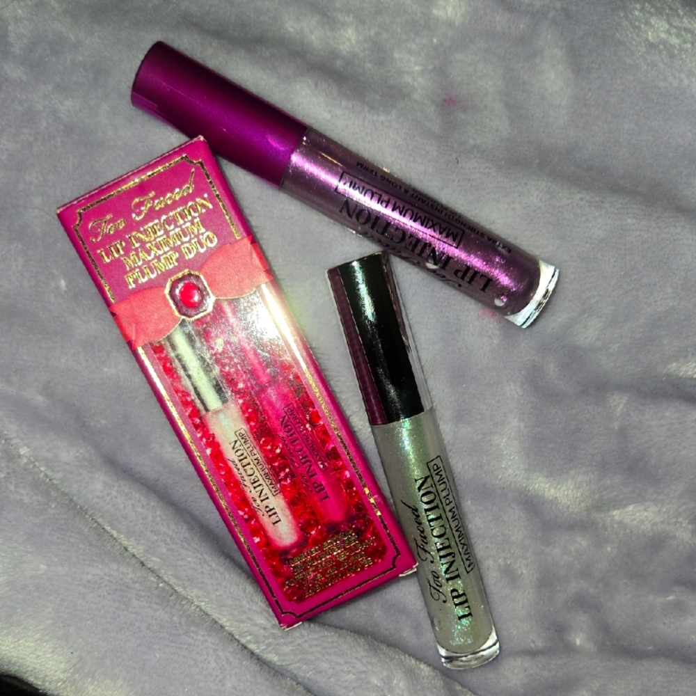 Too Faced Lip Injection Gloss Set - Diamond Fire And Amethyst Crystal